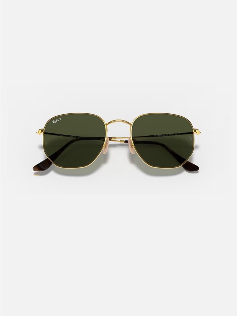 Jack Ray-Ban Gold Frame Sunglasses with Dark Green Lenses- polarized